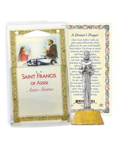 Saint Francis Auto Statue with Prayer Card