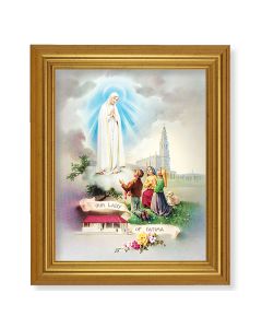 10" x 12" Gold Leaf Finish Beveled Frame with 8" x 10" Our Lady of Fatima Textured Art