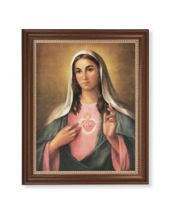 13 1/2" x 16 9/16" Walnut Finished Frame with 11" x 14" LaFuente: Immaculate Heart of Mary Textured Art