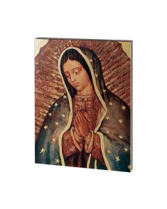 Our Lady of Guadalupe Bust Textured Wood Plaque
