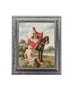 10 1/2" x 12 1/2" Grey Oak Finish Frame with an 8" x 10" Saint Martin of Tours Print