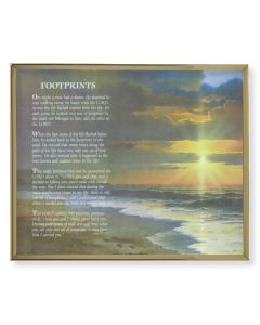 8" x 10" Gold Plaque Frame with a Gold Print Frame with Footprints