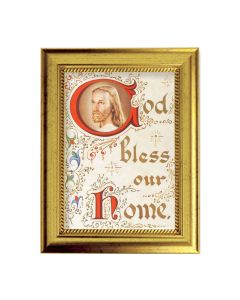 6 3/4" X 8 3/4" Gold Leaf Finish Frame with 5" X 7" House Blessing Textured Art