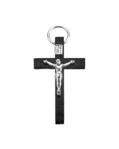 1 1/4" Black Wood Crucifix