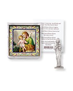 Saint Joseph Pocket Statue with Holy Card in a Clear Pouch-P65