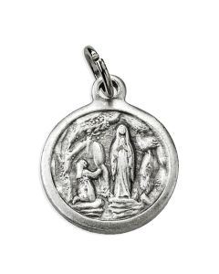 15mm Round Our Lady of Lourdes Medal
