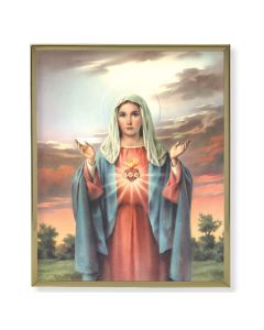 8" x 10" Gold Plaque Frame with a Simeone: Immaculate Heart of Mary Print