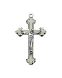 2 3/4" Cloverleaf Crucifix with Luminous Inlay