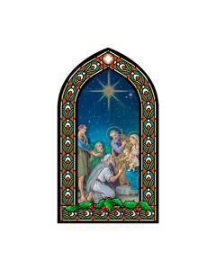 18 1/2" x 11" Vinyl Window Cling with Nativity scene and the Star of Bethlehem