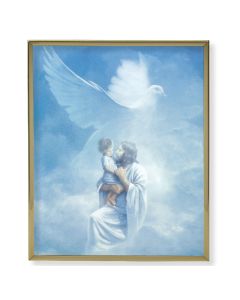 8" x 10" Gold Plaque Frame with a Christ Welcoming Child Print