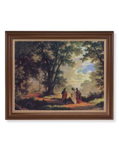 13 1/2" x 16 9/16" Walnut Finished Frame with 11" x 14" Zund: Way to Emmaus Textured Art