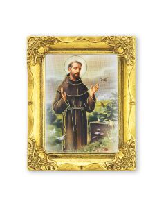 3" x 2" Antique Gold Frame with Saint Francis Print-P65