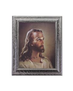 10 1/2" x 12 1/2" Grey Oak Finish Frame with an 8" x 10" Sallman: Head Of Christ Print