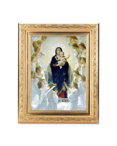 8 1/4" x 10 1/4" Gold Ornate Frame with a 6" x 8" Bouguereau: Queen of the Angels Print