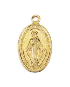 Gold Miraculous Medal in Blue Folder Pocket Piece
