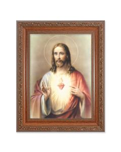 8.25" x 10.25" Ornate Wood Frame with a 6" x 8" Sacred Heart Print
