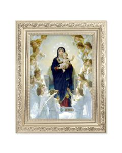 8.25" x 10.25" Silver Ornate Frame with a 6" x 8" Bouguereau: Queen of Angels Print
