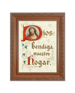 8.25" x 10.25" Ornate Wood Frame with a 6" x 8" House Blessing Spanish Print