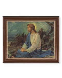 13 1/2" x 16 9/16" Walnut Finished Frame with 11" x 14" Meditation in the Garden Textured Art