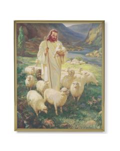 11" x 14" Gold Plaque Frame with a Sallman: Good Shepherd Print