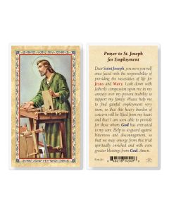 St Joseph - Employment Prayer Laminated Holy Card. Inc. of 25
