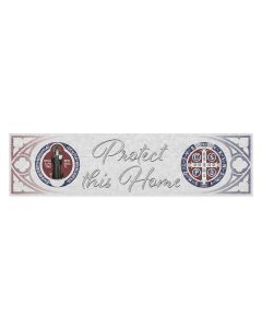 Saint Benedict Wooden Door Blessing Plaque