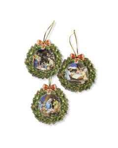 Wreath Shaped Ornament Assortment (Enter qty of 3 for ONE set)