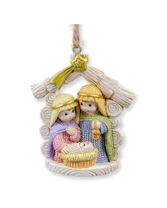 2 1/2" Resin Yarn Nativity Holy Family Ornament