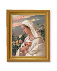 10" x 12" Gold Leaf Finish Beveled Frame with 8" x 10" Mystical Rose Textured Art