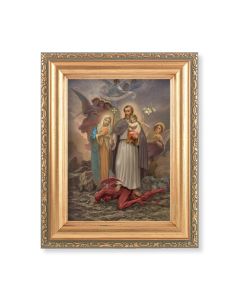 5.5" x 7" Antique Gold Frame with a Saint Joseph "Terror of Demons" Print