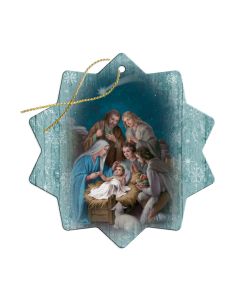 3" x 4" Fine Art Wooden Nativity Christmas Ornament