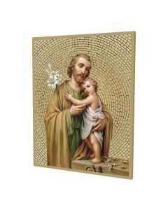 8" x 10" Gold Foil Mosaic Plaque of Saint Joseph