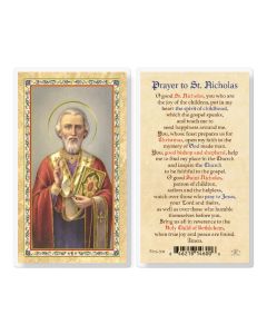 St. Nicholas Laminated Holy Card. Inc. of 25