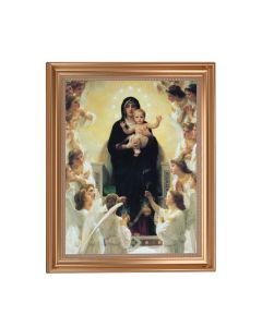 13 1/2" x 16 9/16" Gold Leaf Antique Finished Frame with 11" x 14" Queen of Angels Textured Art