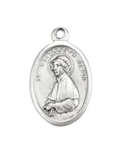 1" Saint Elizabeth Seton - Pray for Us Silver Ox Medal