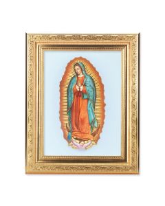 8 1/4" x 10 1/4" Gold Ornate Frame with a 6" x 8" Our Lady of Guadalupe Print