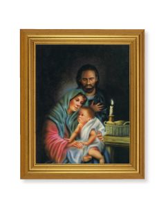 10" x 12" Gold Leaf Finish Beveled Frame with 8" x 10" Holy Family Textured Art