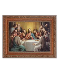 8.25" x 10.25" Ornate Wood Frame with a 6" x 8" Bonella: The Last Supper Print