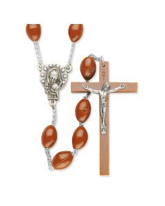Large Brown Acrylic Bead Family Rosary