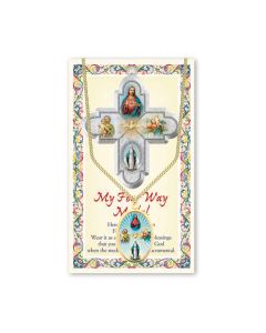 Four Way Epoxied Patron Saint Medal and a 18" Chain