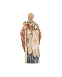 4" Cold Cast Resin Hand Painted Statue of Saint Nicholas in a Deluxe Window Box-P65