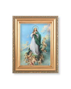 5.5" x 7" Antique Gold Frame with an Immaculate Conception Print