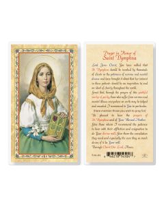 Prayer in Honor of St. Dymphna Laminated Holy Card. Inc. of 25