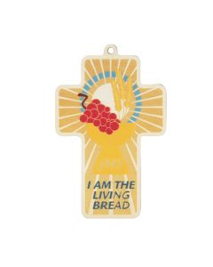 Communion Chalice with Grapes Laser Cut Wood Cross