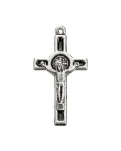 1 1/2" Saint Benedict Crucifix with Black Epoxied Inlay