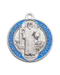 1 3/8" St. Benedict Jubilee Medal in Silver Finish with Epoxy