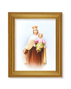 10" x 12" Gold Leaf Finish Beveled Frame with 8" x 10" Our Lady of Mt. Carmel Textured Art