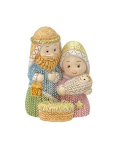 2" Resin Yarn Nativity Holy Family Statuette