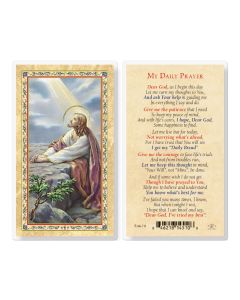 My Daily Prayer - Christ in Garden Laminated Holy Card. Inc. of 25