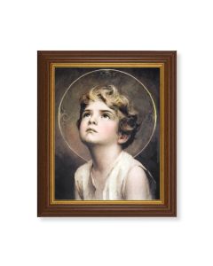 10 1/2" x 12 1/2" Walnut Finish Beveled Frame with 8" x 10" Chambers: Divine Innocence Textured Art